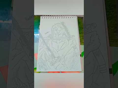 How to draw Zoro Sketch from anime series One Piece.#sketch #drawing#shorts #ytshorts