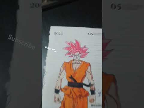 the manga series Goku super Saiyan God red drawing
