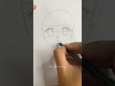 Tutorial menggambar kepala anime CEWEK 👩 #art #drawingtutorial #animedrawing #dqueenarts